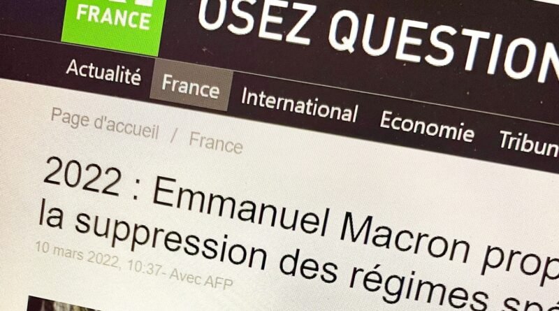 Page d'accueil du site RT France