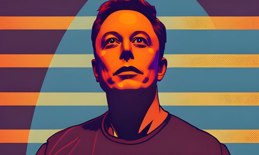 Illustration graphique d'Elon Musk